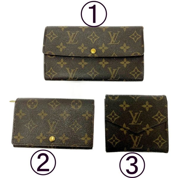 196946 1 Louis Vuitton Monogram Wallet 3 Piece Set Brown Long Wallet