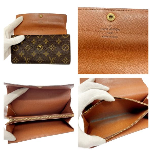 196946 3 Louis Vuitton Monogram Wallet 3 Piece Set Brown Long Wallet