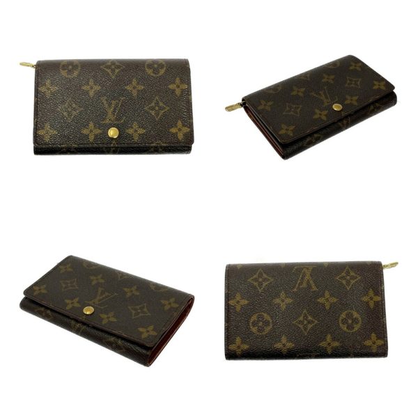 196946 5 Louis Vuitton Monogram Wallet 3 Piece Set Brown Long Wallet