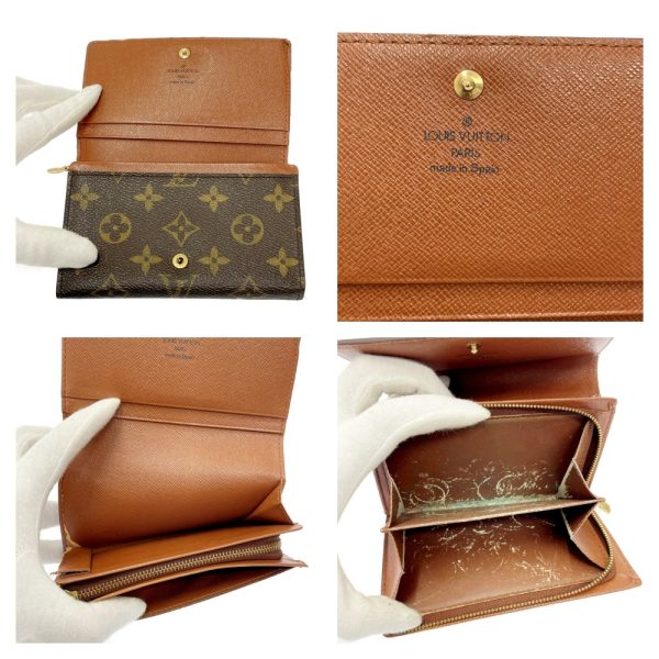 196946 6 Louis Vuitton Monogram Wallet 3 Piece Set Brown Long Wallet