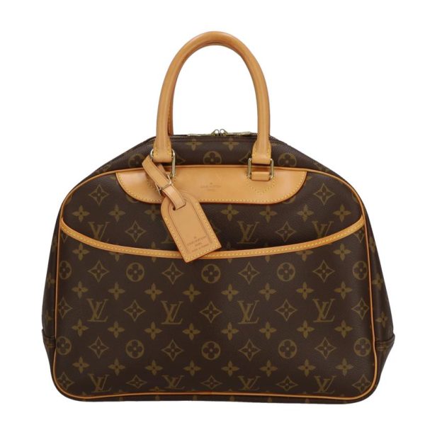 19699 1 Louis Vuitton Bowling Vanity Old Deauville Monogram Bag Brown