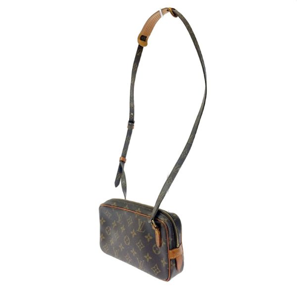 197053 3 Louis Vuitton Monogram Pochette Marly Bandouliere Shoulder Bag Brown