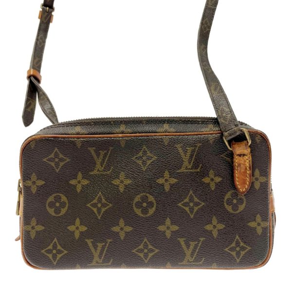 197053 4 Louis Vuitton Monogram Pochette Marly Bandouliere Shoulder Bag Brown