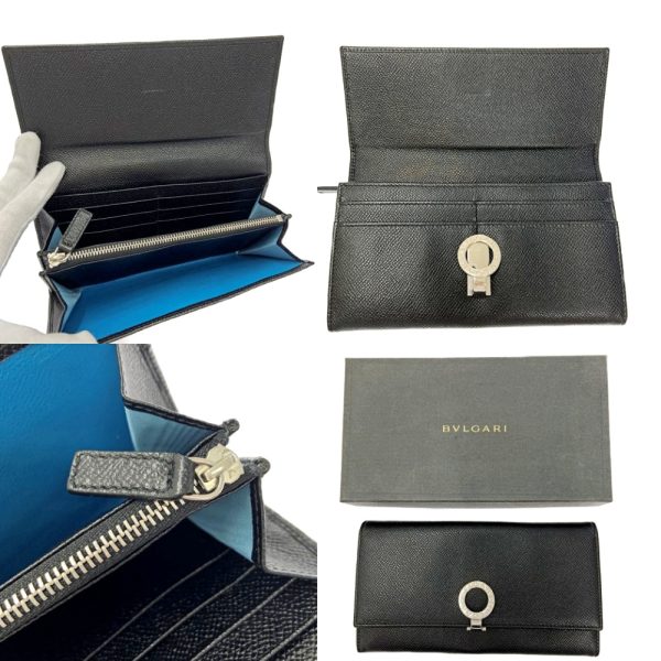 197138 7 Bvlgari Leather Bvlgari Bvlgari Long Wallet Black