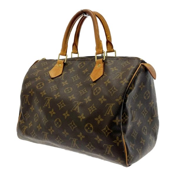 197163 3 Louis Vuitton Monogram Speedy 30 Boston Bag Brown