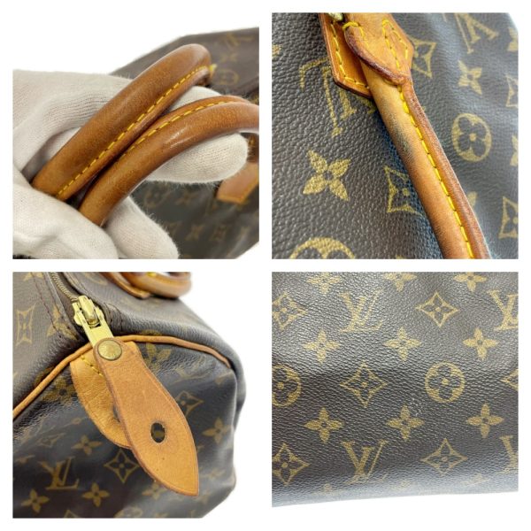 197163 7 Louis Vuitton Monogram Speedy 30 Boston Bag Brown