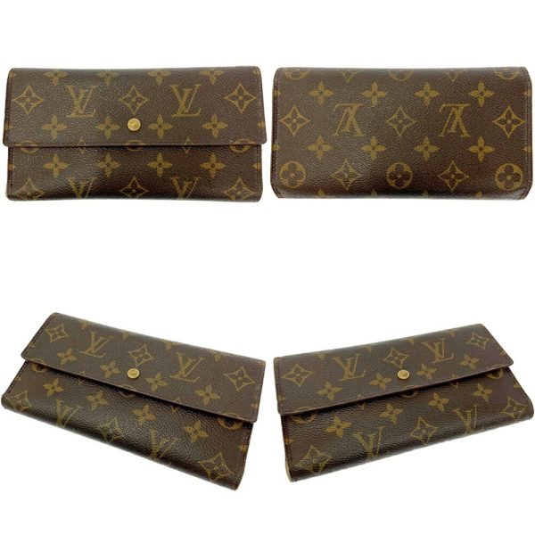 197260 2 Louis Vuitton Monogram Wallet 3 Piece Set Brown Long Wallet