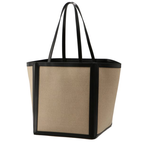 197532dpd01vk 2 Celine Large Square Hippo Cabas Canvas Tote Bag Black