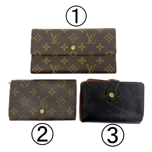 197579 1 Louis Vuitton Monogram Wallet 3 Piece Set Brown Long Wallet