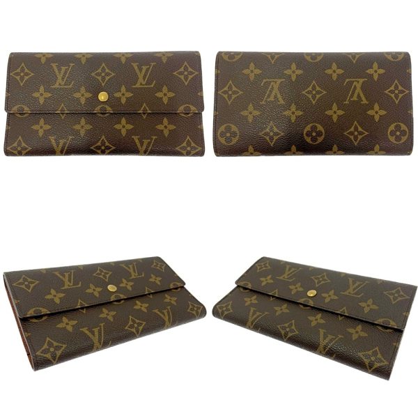 197579 2 Louis Vuitton Monogram Wallet 3 Piece Set Brown Long Wallet