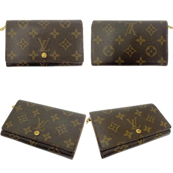 197579 5 Louis Vuitton Monogram Wallet 3 Piece Set Brown Long Wallet