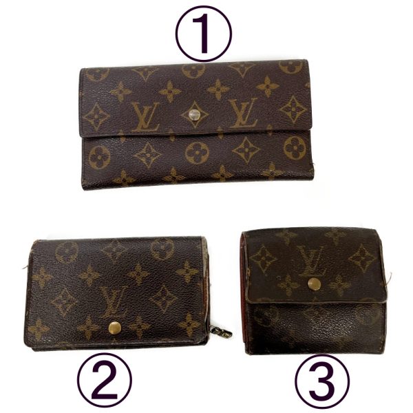 197655 1 Louis Vuitton Monogram Wallet 3 Piece Set Brown Long Wallet