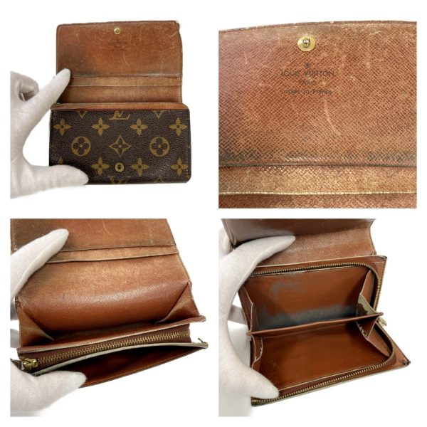 197655 6 Louis Vuitton Monogram Wallet 3 Piece Set Brown Long Wallet