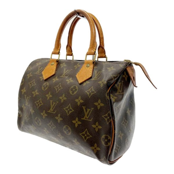 197768 3 Louis Vuitton Monogram Speedy 25 Boston Bag Brown