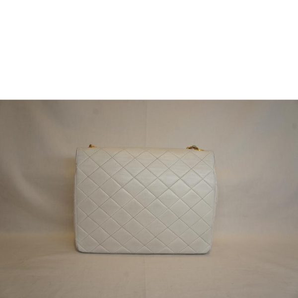 19780 2 Chanel Lambskin Matelasse Chain Bag White