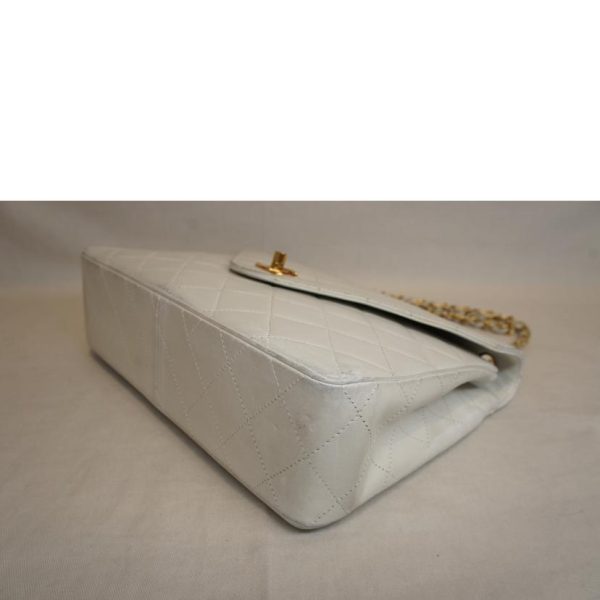 19780 3 Chanel Lambskin Matelasse Chain Bag White