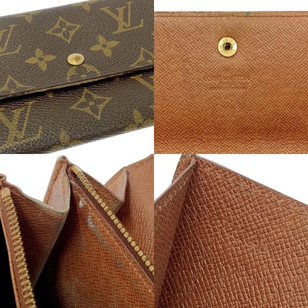 197856 10 Louis Vuitton Monogram Wallet 3 Piece Set Brown Long Wallet