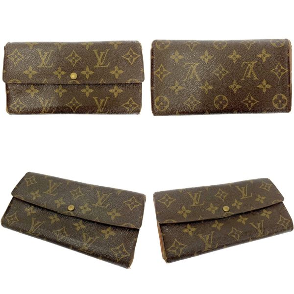 197856 11 Louis Vuitton Monogram Wallet 3 Piece Set Brown Long Wallet