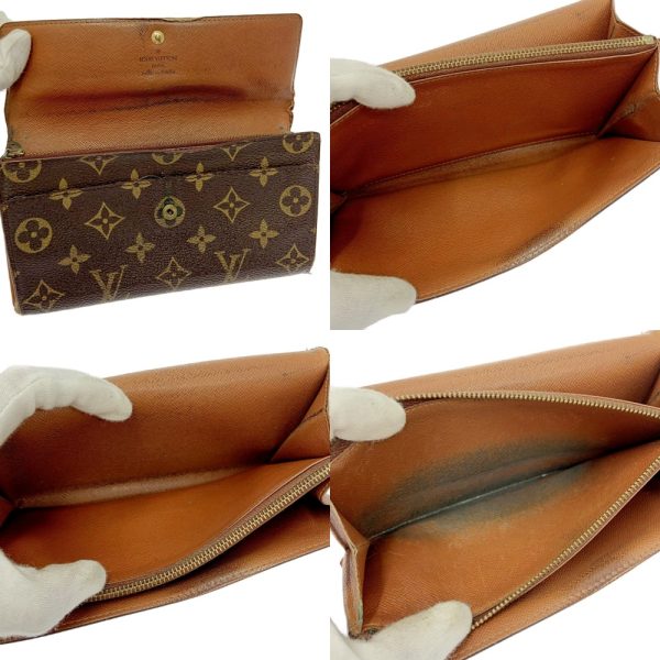 197856 12 Louis Vuitton Monogram Wallet 3 Piece Set Brown Long Wallet