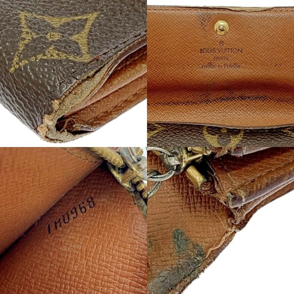 197856 13 Louis Vuitton Monogram Wallet 3 Piece Set Brown Long Wallet