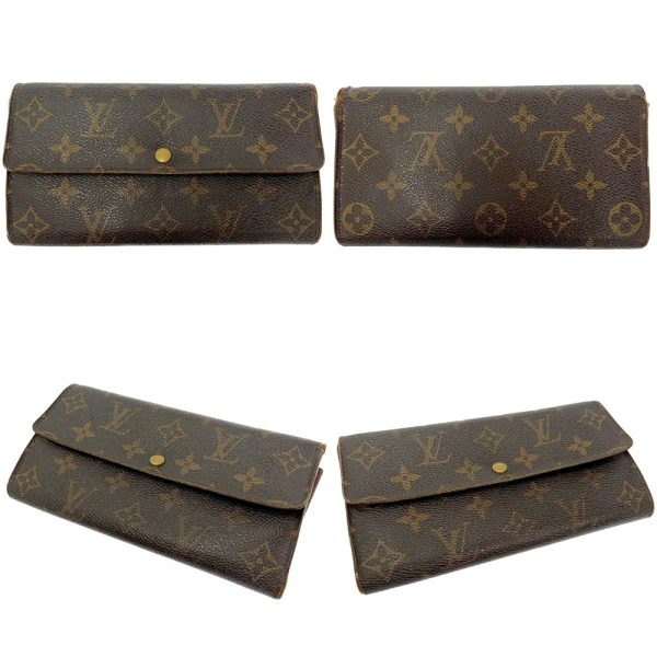 197856 2 Louis Vuitton Monogram Wallet 3 Piece Set Brown Long Wallet