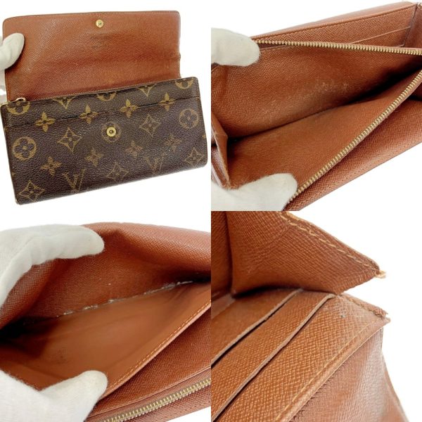 197856 3 Louis Vuitton Monogram Wallet 3 Piece Set Brown Long Wallet