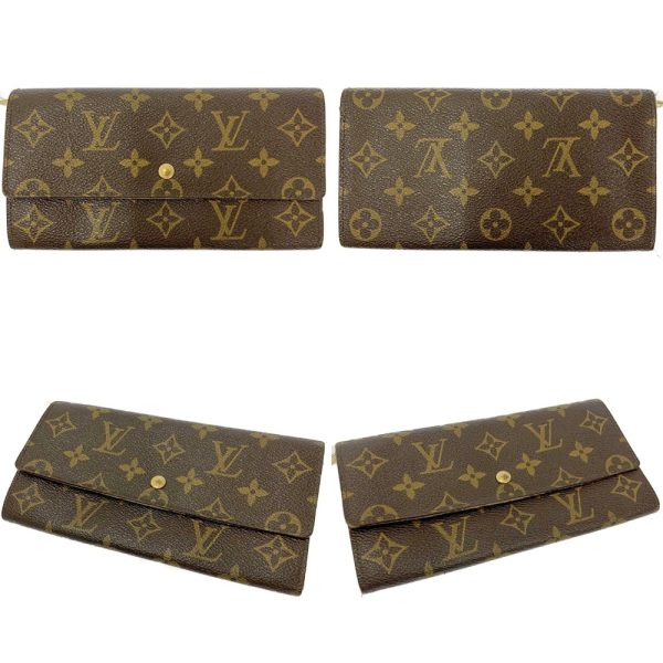 197856 8 Louis Vuitton Monogram Wallet 3 Piece Set Brown Long Wallet