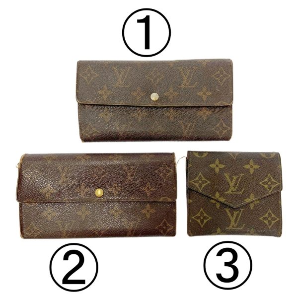 197978 1 Louis Vuitton Monogram Wallet 3 Piece Set Brown Long Wallet