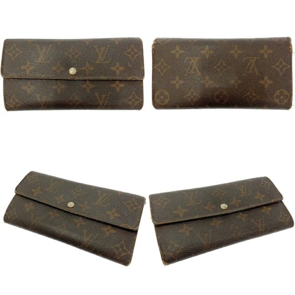 197978 2 Louis Vuitton Monogram Wallet 3 Piece Set Brown Long Wallet