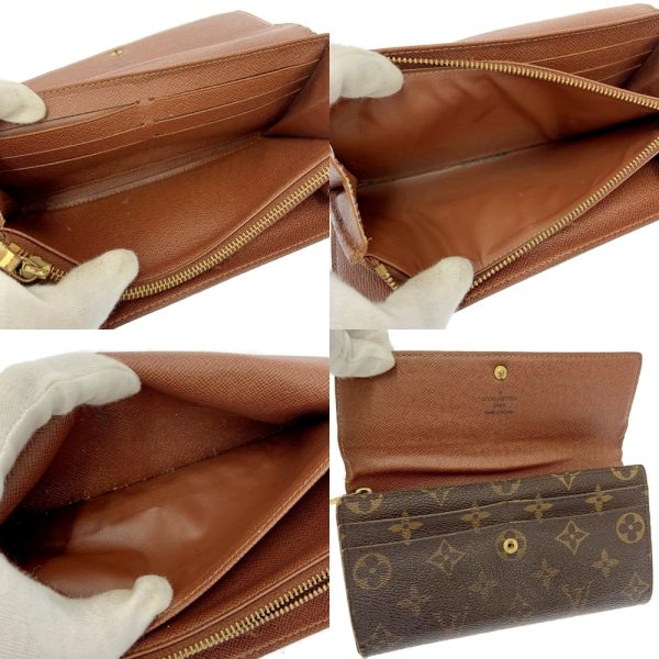 197978 3 Louis Vuitton Monogram Wallet 3 Piece Set Brown Long Wallet