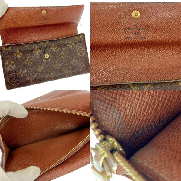 197978 6 Louis Vuitton Monogram Wallet 3 Piece Set Brown Long Wallet