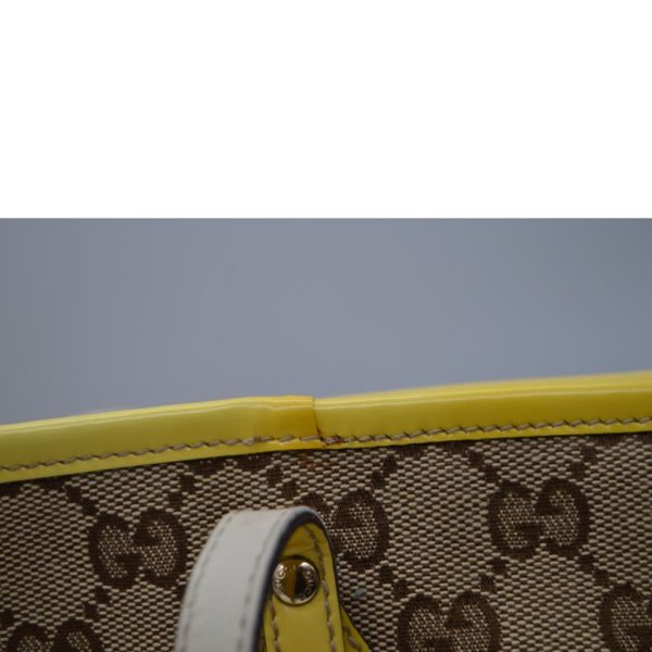 19803 8 Gucci GG Guccio Liliva Pug Patent Leather Tote