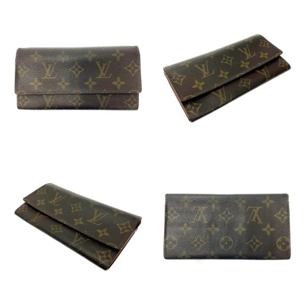 198038 2 Louis Vuitton Monogram Wallet 3 Piece Set Brown Long Wallet