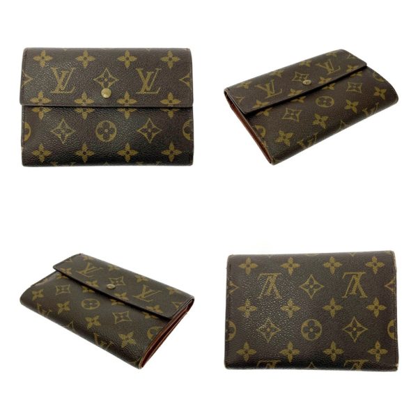 198038 4 Louis Vuitton Monogram Wallet 3 Piece Set Brown Long Wallet