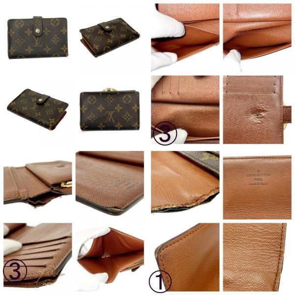 198038 5 c Louis Vuitton Monogram Wallet 3 Piece Set Brown Long Wallet