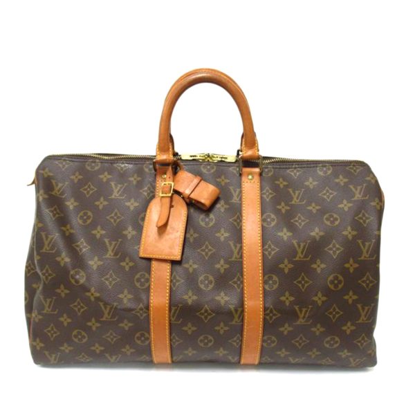 19804 1 Louis Vuitton Keepall 45 Monogram Duffle Bag Brown