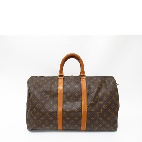 19804 2 Louis Vuitton Keepall 45 Monogram Duffle Bag Brown