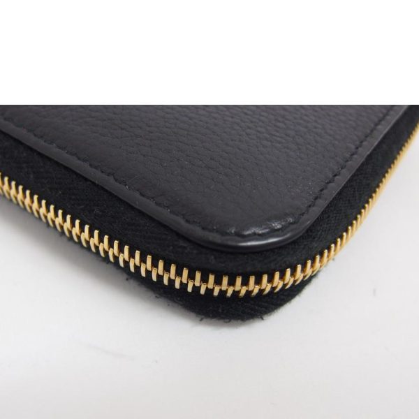 19811 7 Prada Dino Color Round Zipper Long Wallet Black