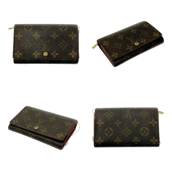 198152 5 Louis Vuitton Monogram Wallet 3 Piece Set Brown Long Wallet