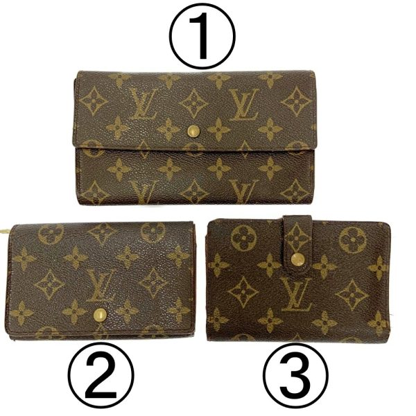 198155 1 Louis Vuitton Monogram Wallet 3 Piece Set Brown Long Wallet