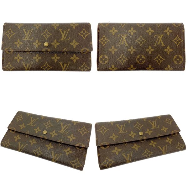 198155 2 Louis Vuitton Monogram Wallet 3 Piece Set Brown Long Wallet