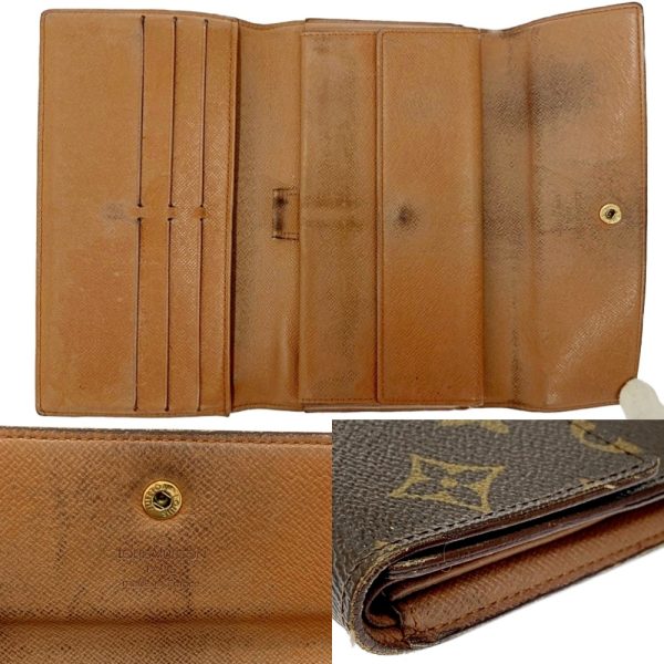 198155 4 Louis Vuitton Monogram Wallet 3 Piece Set Brown Long Wallet