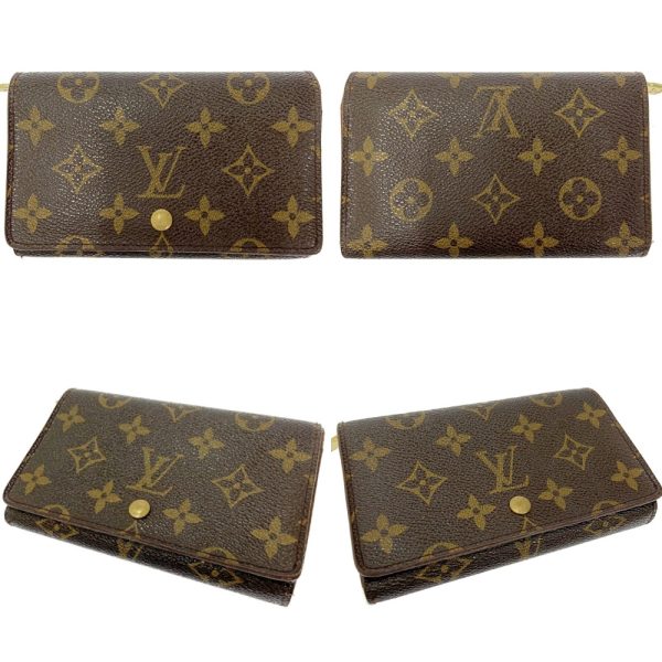 198155 5 Louis Vuitton Monogram Wallet 3 Piece Set Brown Long Wallet