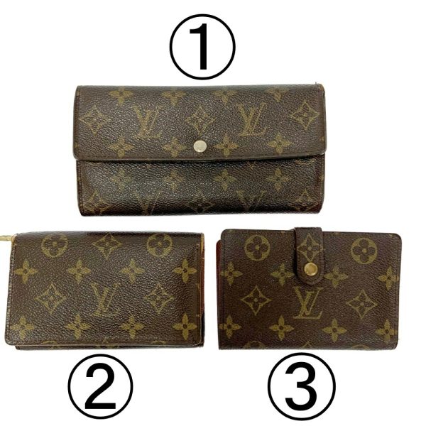 198159 1 Louis Vuitton Monogram Wallet 3 Piece Set Brown Long Wallet