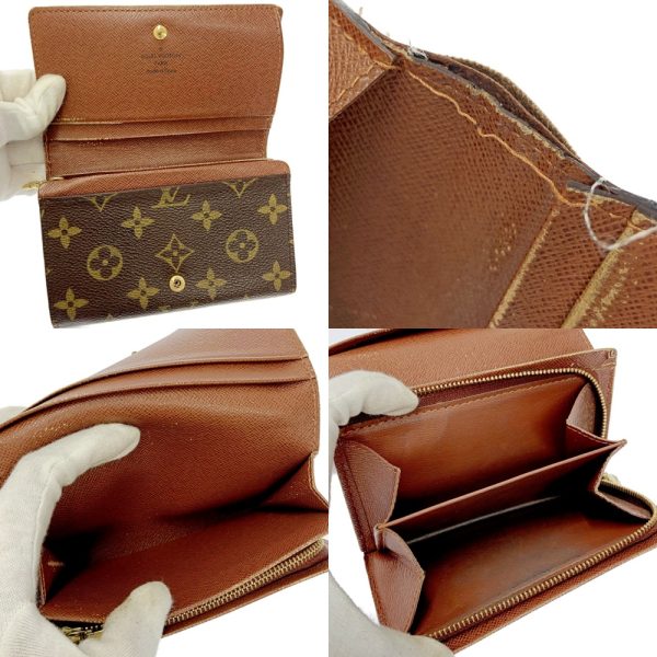 198159 6 Louis Vuitton Monogram Wallet 3 Piece Set Brown Long Wallet