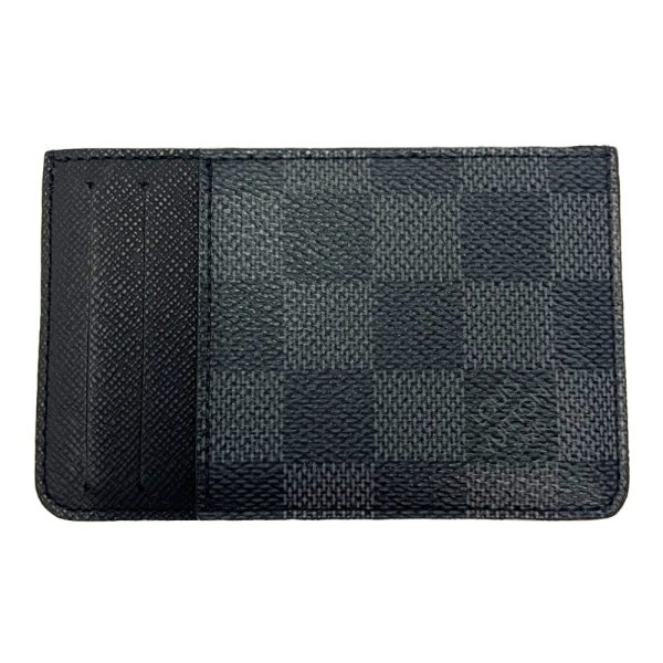 198275 2 Louis Vuitton Damier Graphite Neo Porto Cult Card Case Black