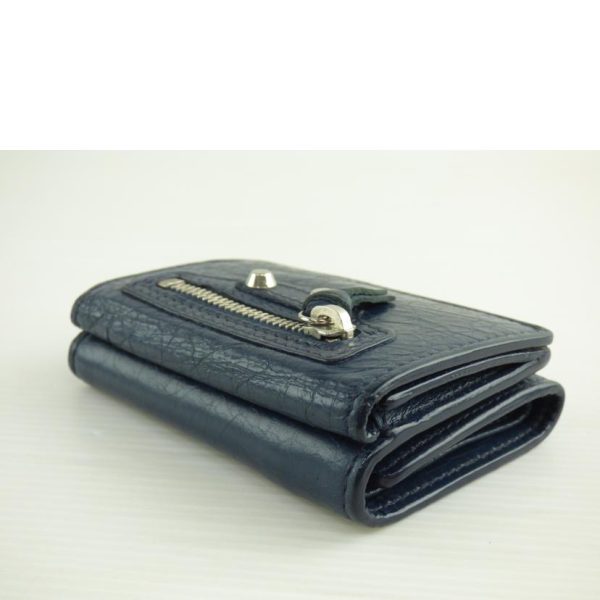 19842 3 Balenciaga Compact Trifold Wallet Bag Black