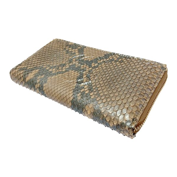 198560 3 Gucci Python Leather Soho Interlocking G Long Wallet Beige