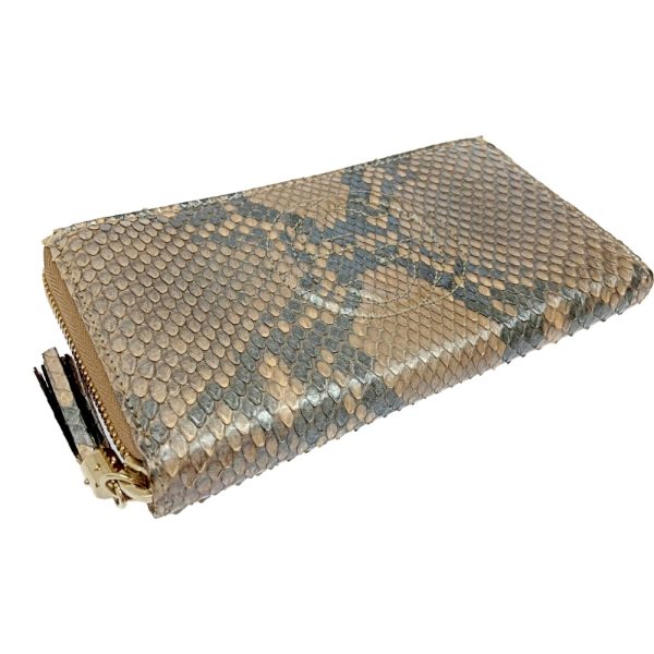 198560 4 Gucci Python Leather Soho Interlocking G Long Wallet Beige