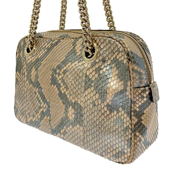 198561 4 Gucci Python Leather Soho Interlocking G Shoulder Bag Beige